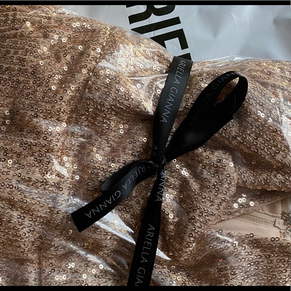 Champagne Glitter Flare Legged Jumpsuit - Picture 4 of 4